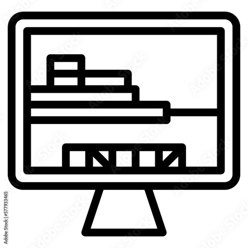 sandbox game line icon style
