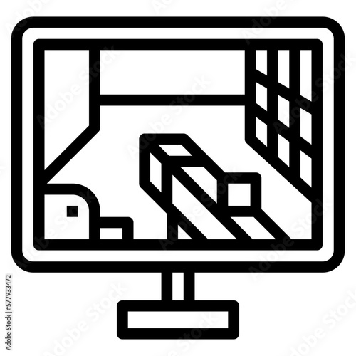 shooting game line icon style