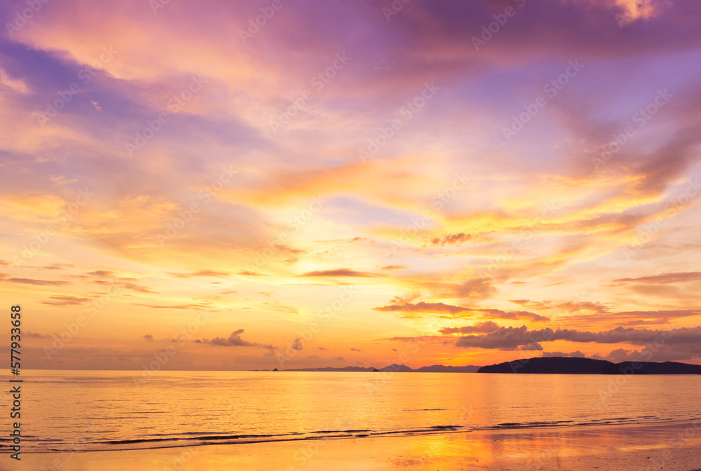 tropical sea at sunset summer nature background