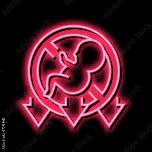miscarriage baby neon glow icon illustration