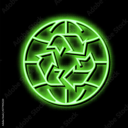 environment ecosystem neon glow icon illustration