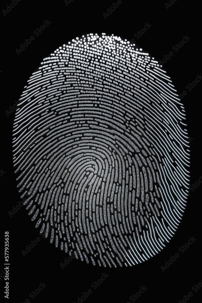 Login with fingerprint scanning technology. Fingerprint to identify personal. Security system concept. Generative Ai