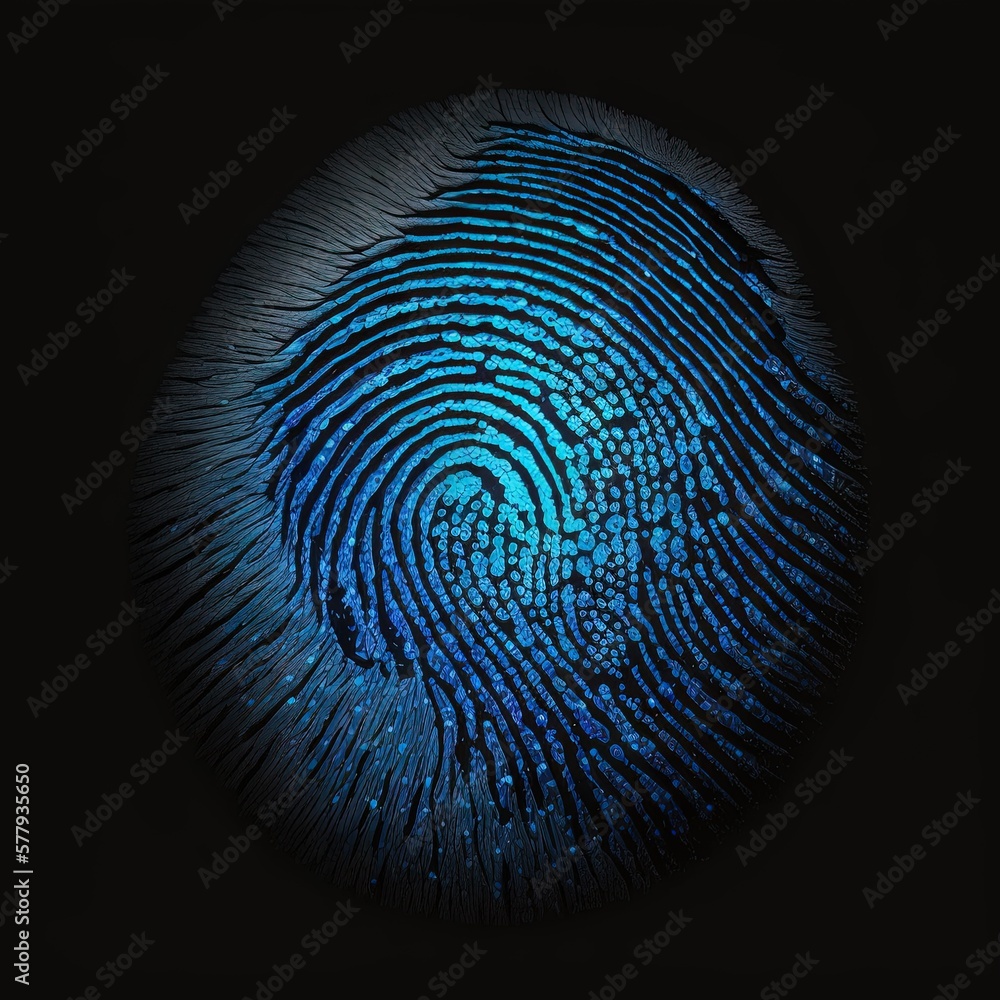 Login with fingerprint scanning technology. Fingerprint to identify personal. Security system concept. Generative Ai Login with fingerprint scanning technology. Fingerprint to identify personal. Security system concept. Generative Ai