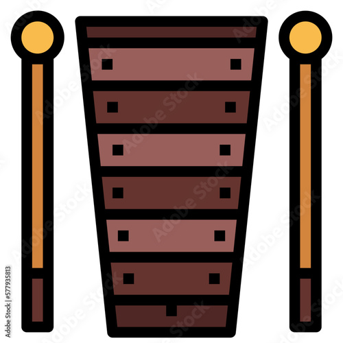 xylophone filled outline icon style