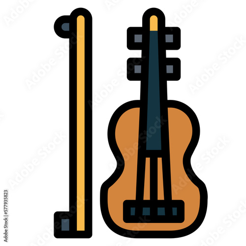 violin filled outline icon style