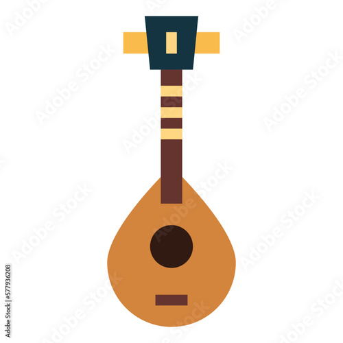 mandolin flat icon style