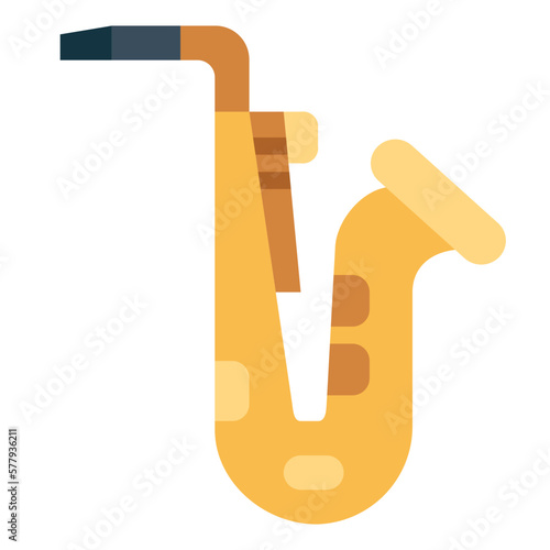 saxophone flat icon style