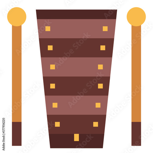 xylophone flat icon style