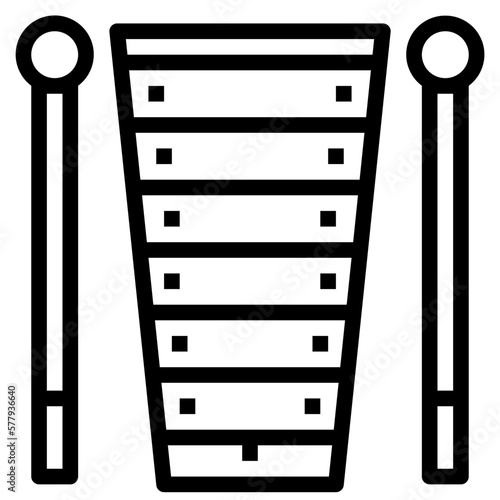 xylophone line icon style