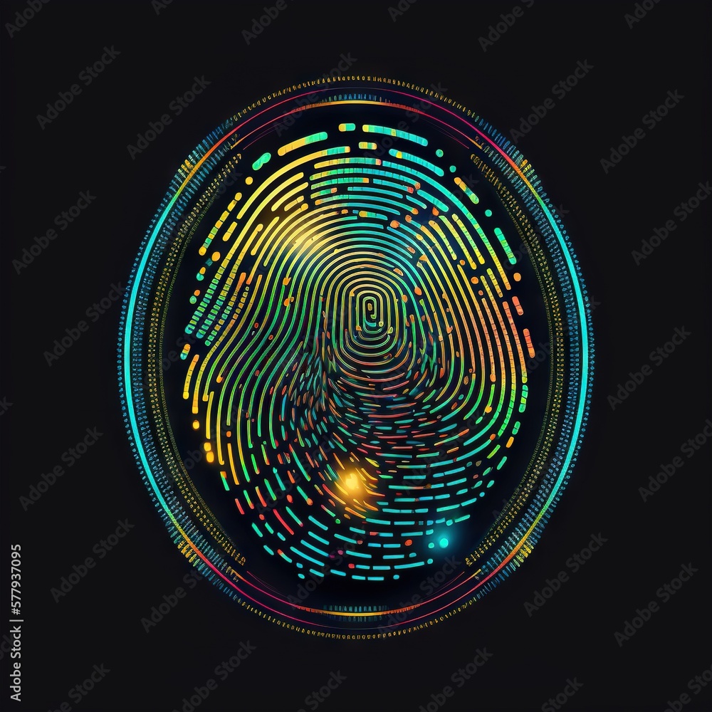 Login with fingerprint scanning technology. Fingerprint to identify personal. Security system concept. Generative Ai Login with fingerprint scanning technology. Fingerprint to identify personal. Security system concept. Generative Ai
