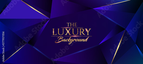 Dark Blue Golden Royal Awards Graphics Background Lines Polygonal Triangle Trend Elegant Shine Modern Edge Template Luxury Premium Corporate Abstract Design Template Banner Certificate Dynamic Shape