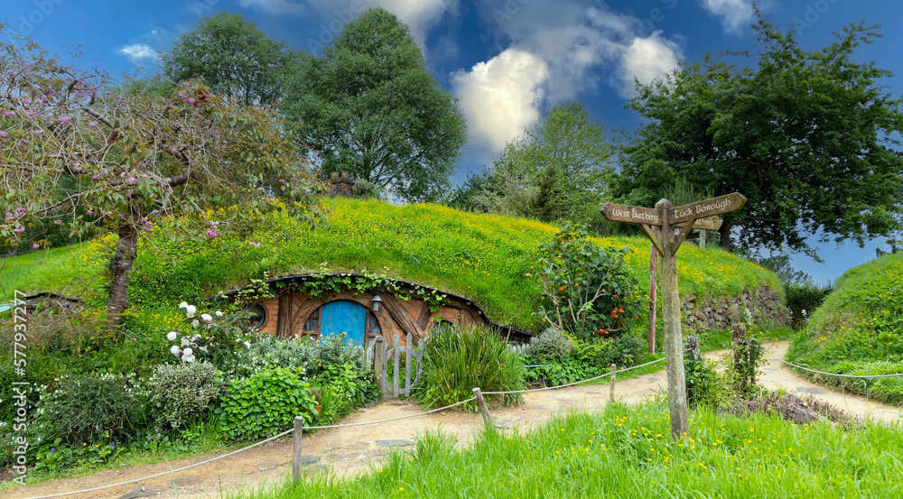 MATAMATA- NEW ZEALAND -NOVEMBER -2- 2022: Hobbiton - movie set created ...