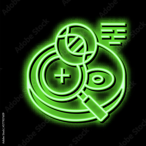 indicator of success fertilization neon glow icon illustration