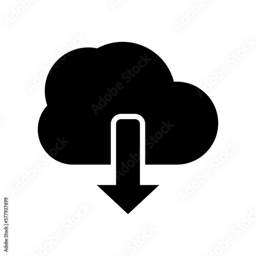 cloud download icon or logo isolated sign symbol vector illustration - high quality black style vector icons 