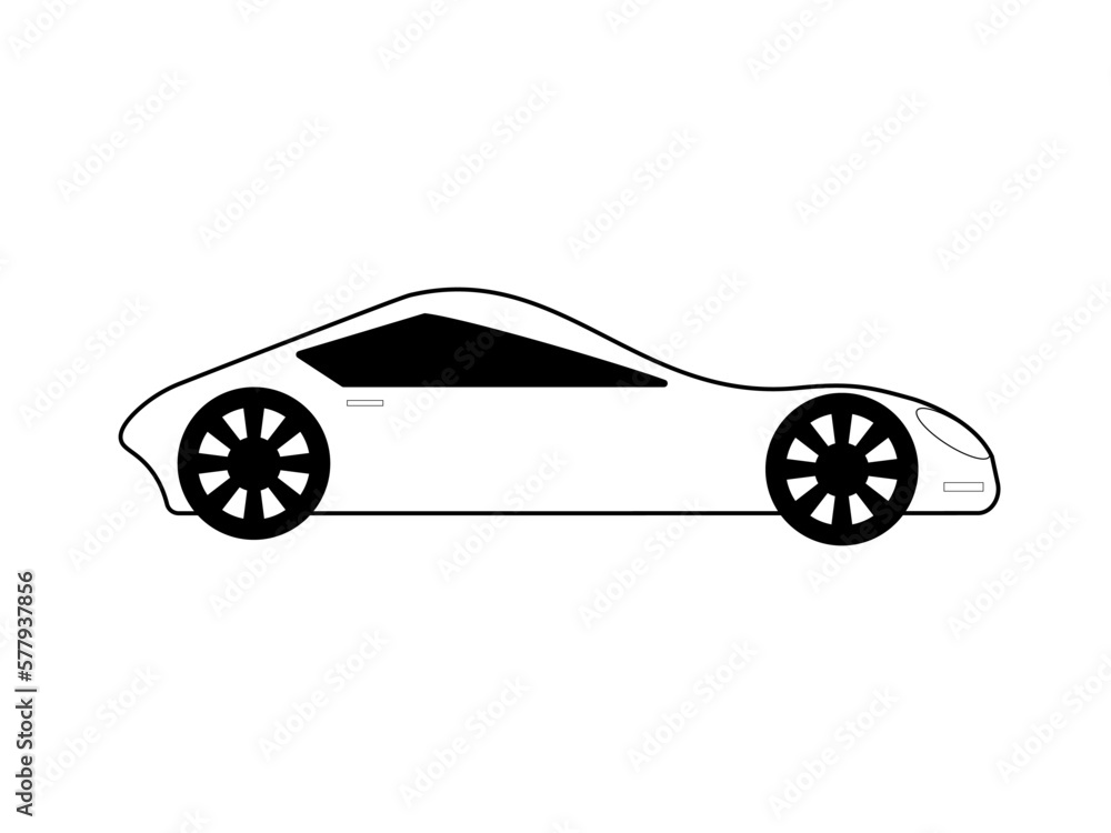 Vector sports car isolated with background.