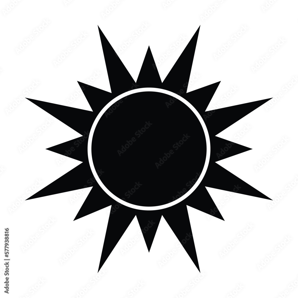sun icon, sunny vector, hot illustration