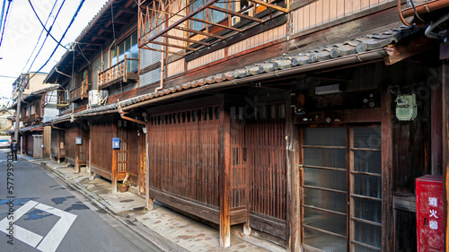 Quadro su tela 町家がある風景