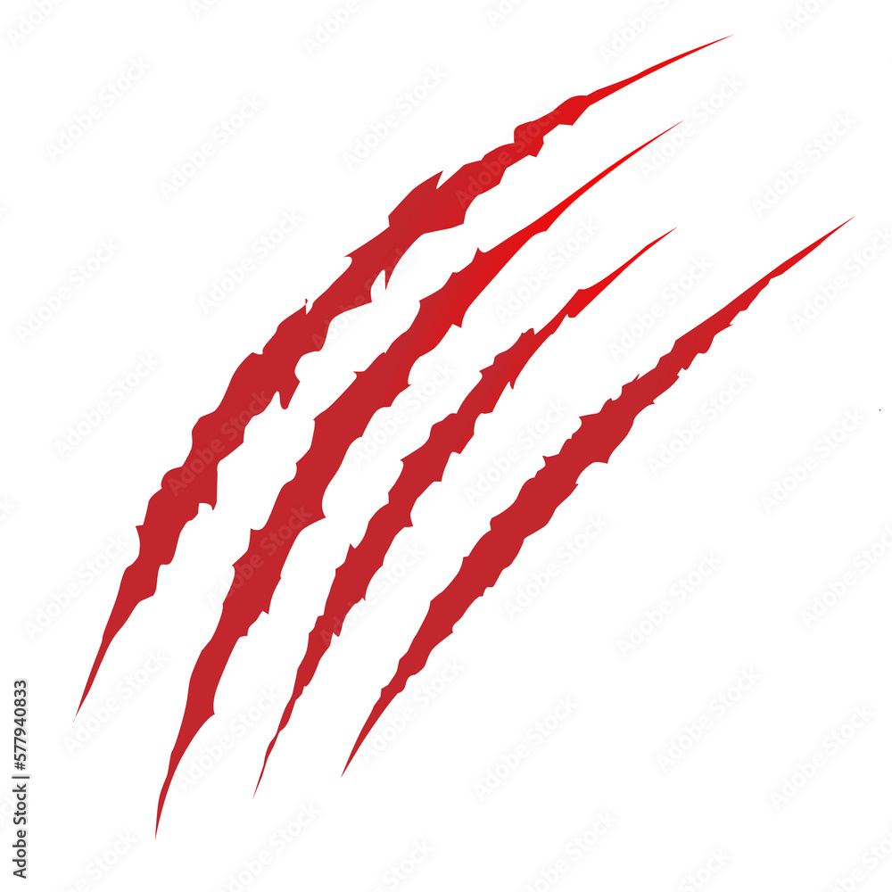 animal scratches vector png on white transparent background Stock ...