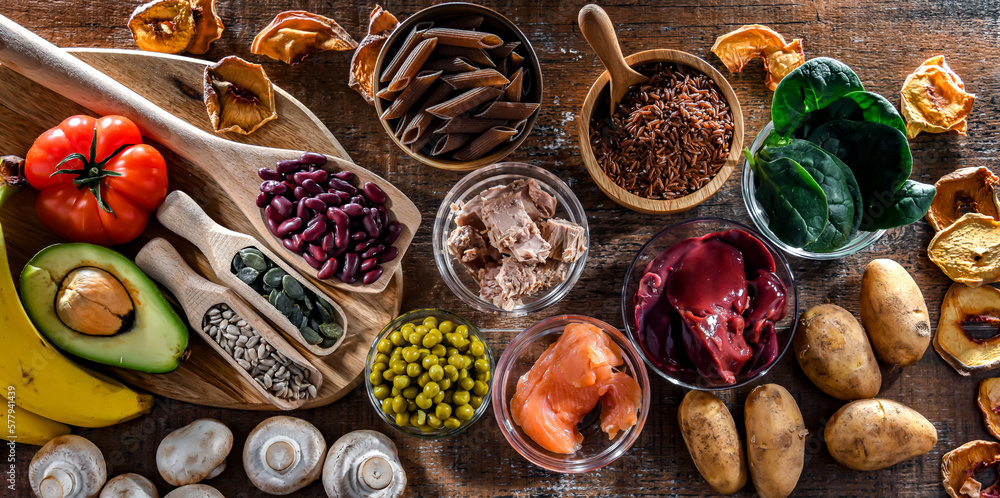 Composition with food products rich in niacin Composition with food products rich in niacin