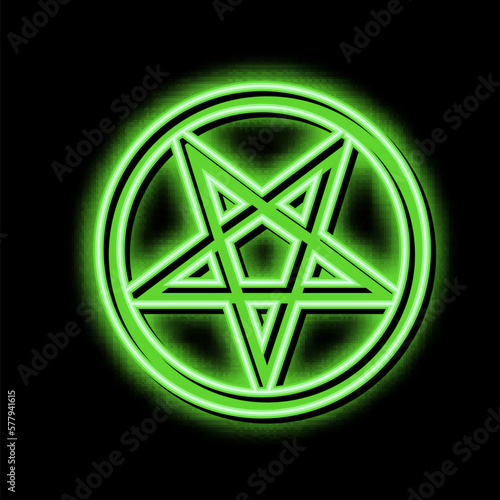 mystical ornament neon glow icon illustration