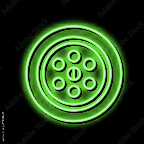 sink drainage hole neon glow icon illustration