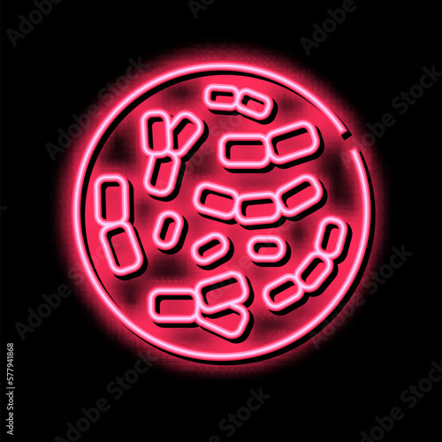 bifidobacterium probiotics neon glow icon illustration