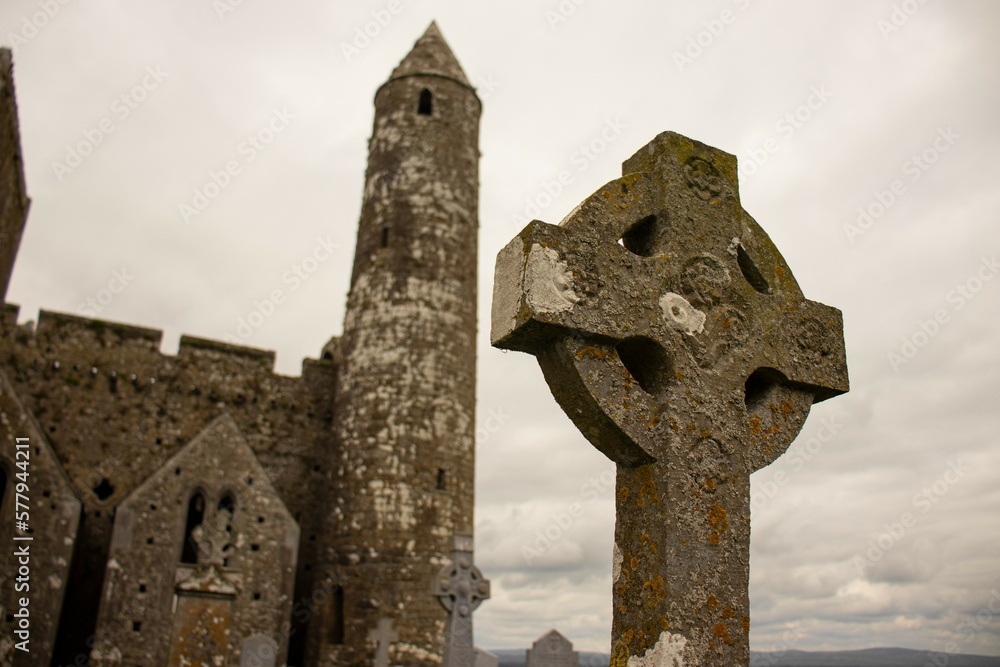 Irisches Kreuz am Rock of Cashel, Irland, Europa Irisches Kreuz am Rock of Cashel, Irland, Europa