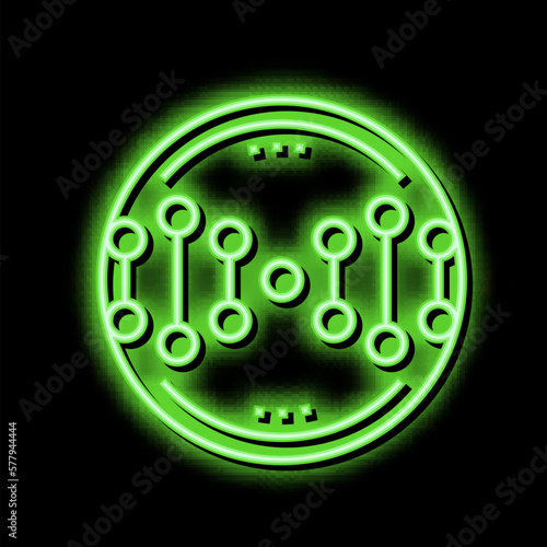 chemical genetic formula neon glow icon illustration