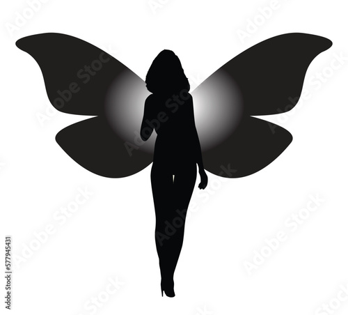 Butterfly Lady Silhouette