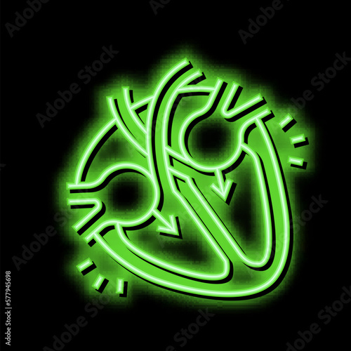diastole disease neon glow icon illustration