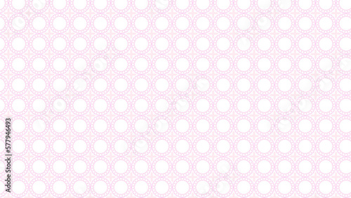 洋風の丸と十字の幾何学模様　淡いピンク色のパターン　16：9