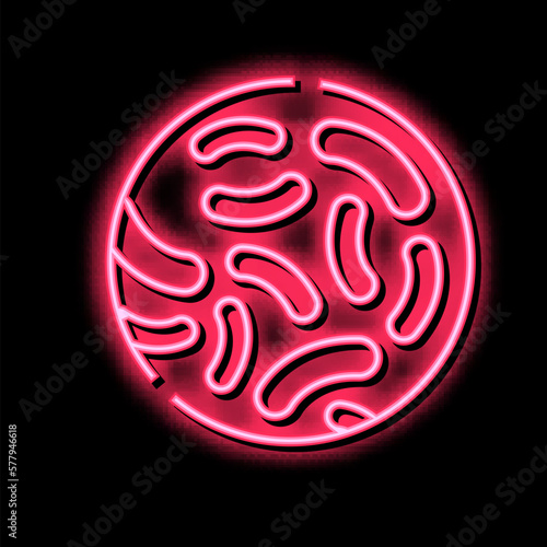 lactococcus probiotics neon glow icon illustration