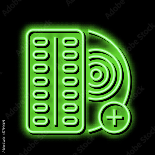 oral medication for control inflammation neon glow icon illustration