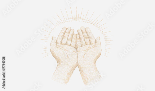 pencil drawing of a praying hand