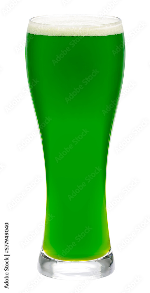 Full glass of green ale to selebrate St. Patrick's Day isolated on white background Full glass of green ale to selebrate St. Patrick's Day isolated on white background