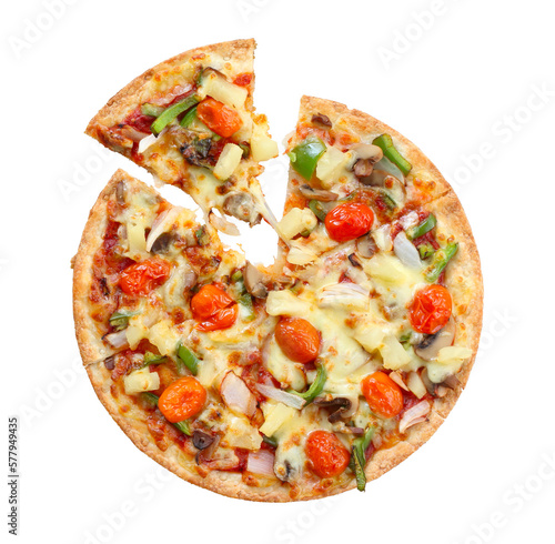 Pizza isolated on white, transparent, png