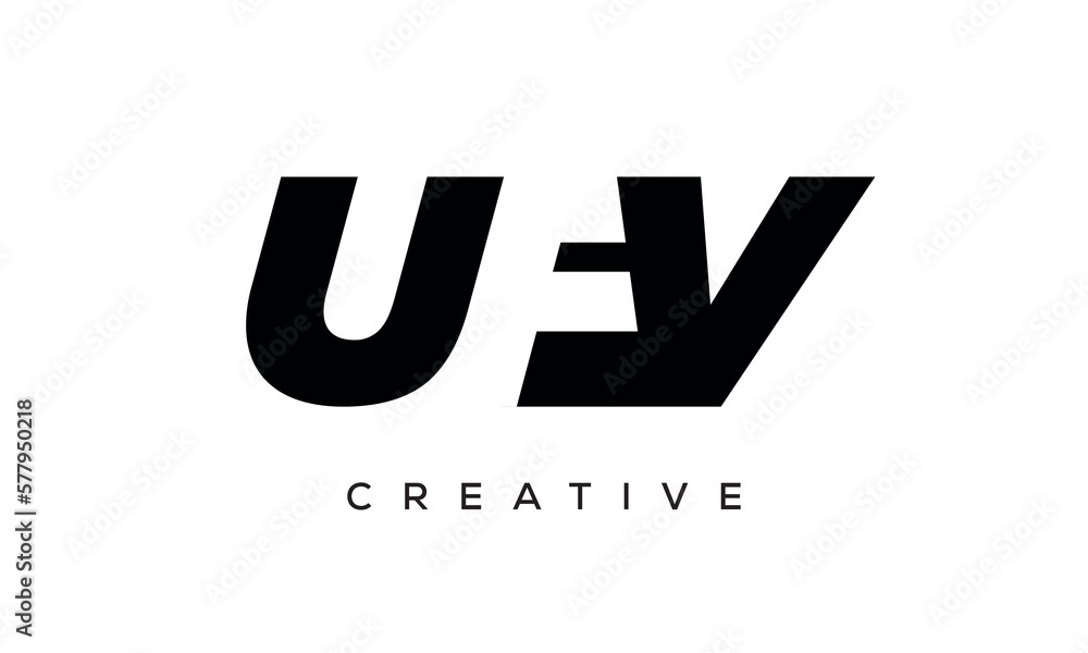 UFV letters negative space logo design. creative typography monogram vector UFV letters negative space logo design. creative typography monogram vector