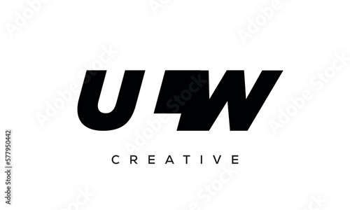 ULW letters negative space logo design. creative typography monogram vector