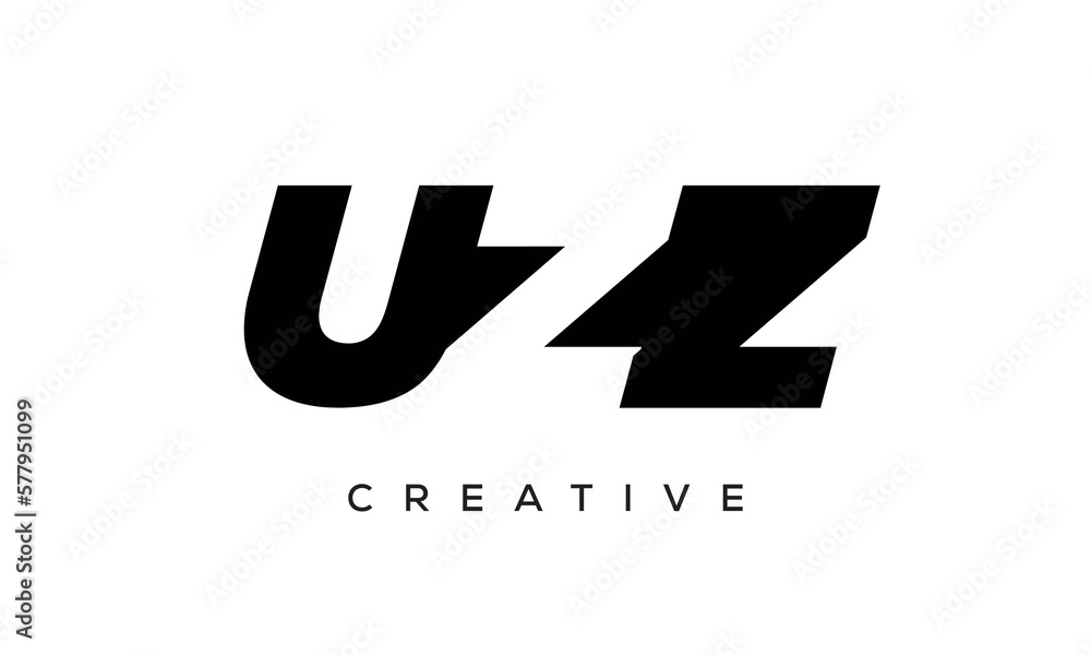 UZZ letters negative space logo design. creative typography monogram vector UZZ letters negative space logo design. creative typography monogram vector