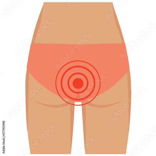 suffers from hemorrhoids.health problems. Healthcare concept. Vector illustration