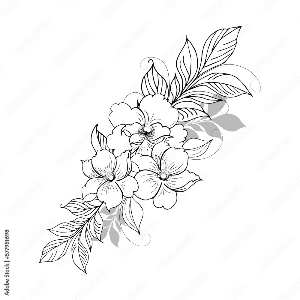 Gentle floral background from flower branches and buds, flower arrangement. Hand drawing. For stylized decor, invitations, cards, posters, flyers, backgrounds, as clipart Gentle floral background from flower branches and buds, flower arrangement. Hand drawing. For stylized decor, invitations, cards, posters, flyers, backgrounds, as clipart