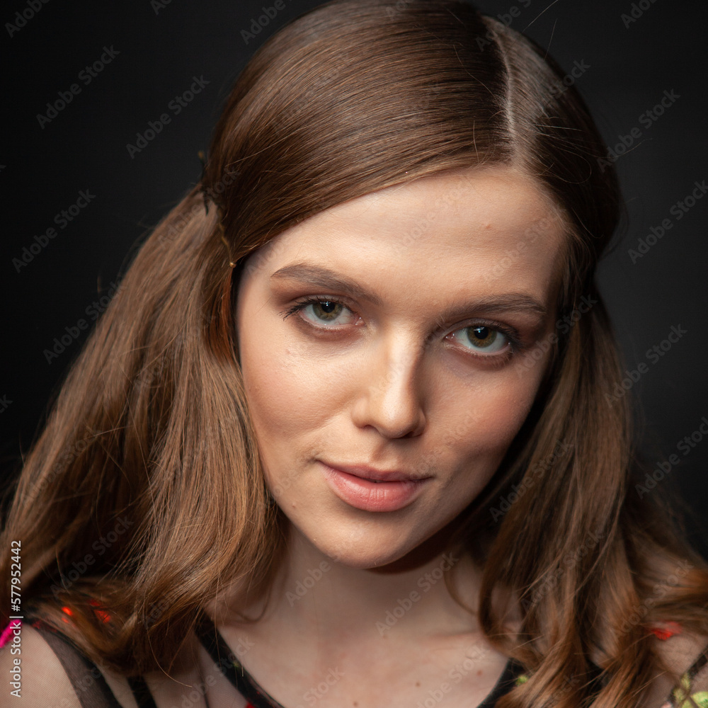 Authentic closeup portrait of a young girl without retouching. Authentic closeup portrait of a young girl without retouching.