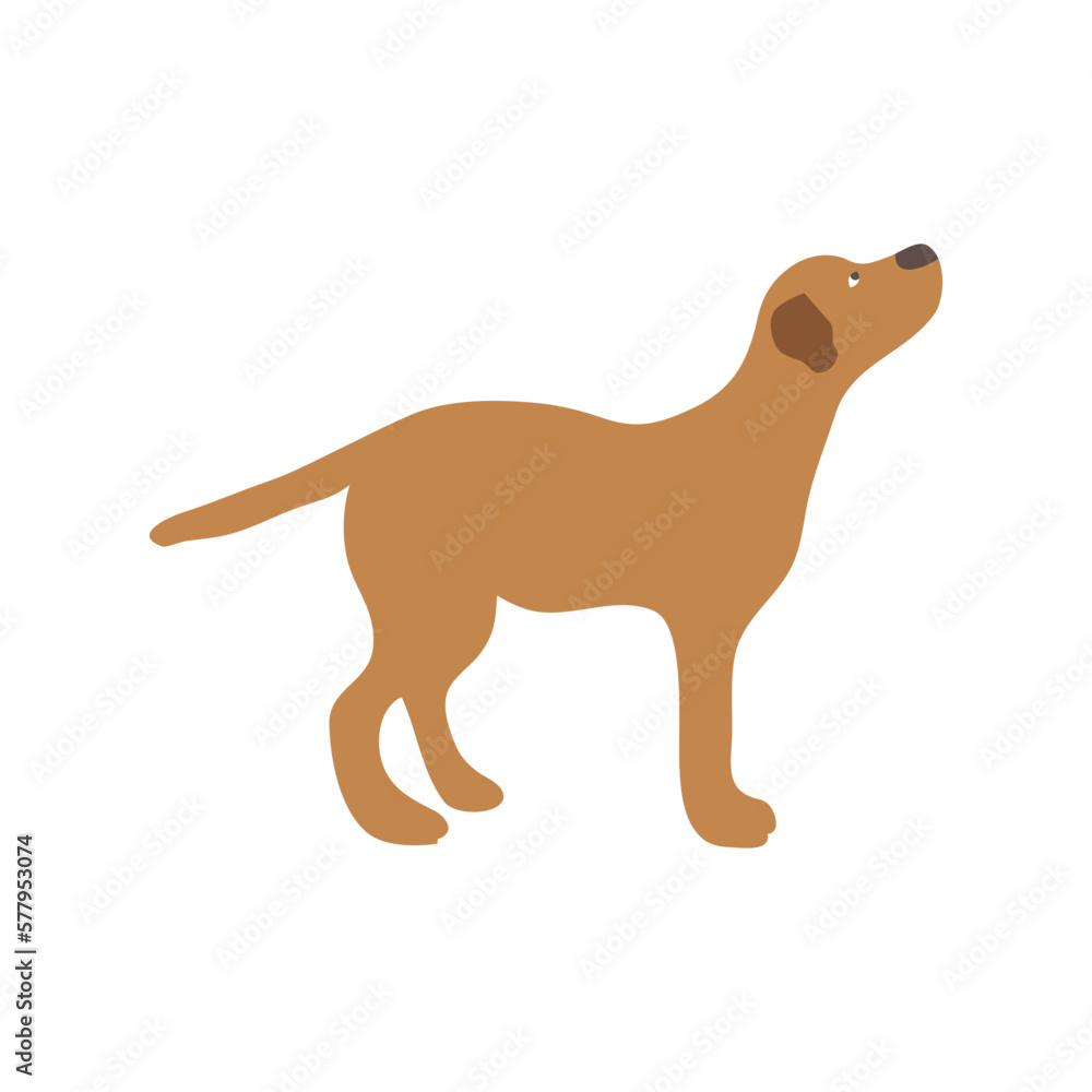 Dog icon in flat color style. Pet animal vector illustration on white isolated background