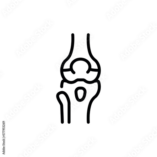 Bursitis black line icon. Rheumatology