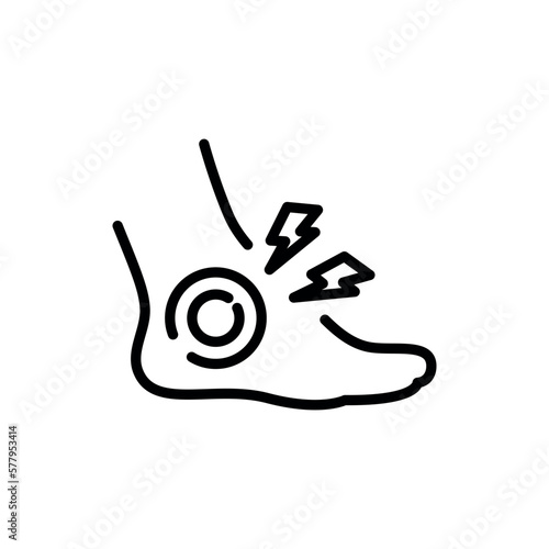 Leg sprain black line icon. Rheumatology.