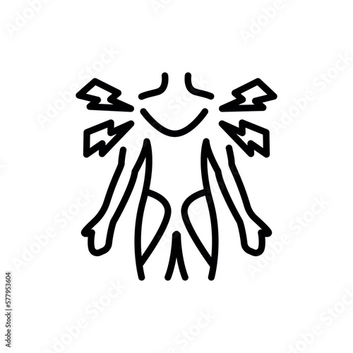 Polymyalgia Rheumatica  black line icon. Rheumatology