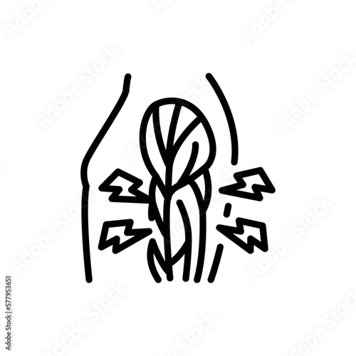 Polymyositis black line icon. Rheumatology