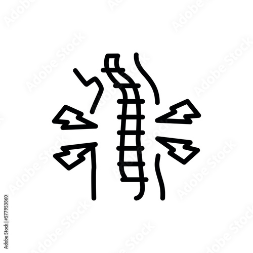 Kyphosis black line icon.