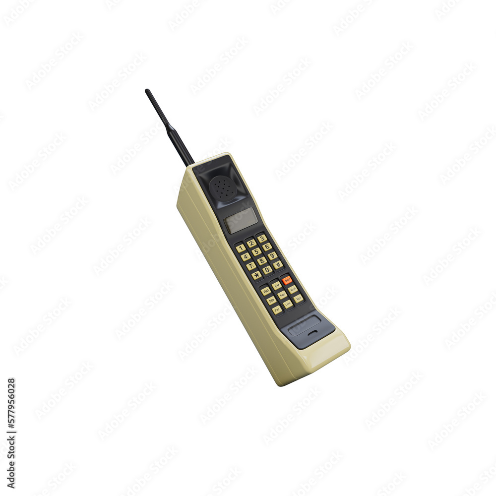 Motorola Dynatac 8000x Old Mobile World first mobile phone Vintage classic  mobile phone Stock-Illustration | Adobe Stock