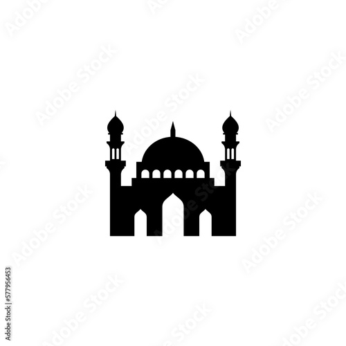 simple flat mosque icon design vector, mosque silhouette